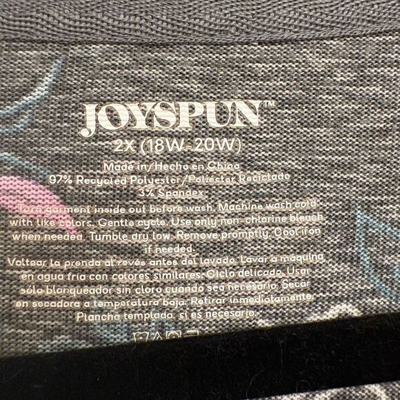 Joyspun Gray Floral Button-Up Cardigan – Size 2X (18W–20W), Curve-Friendly - Picture 5 of 6